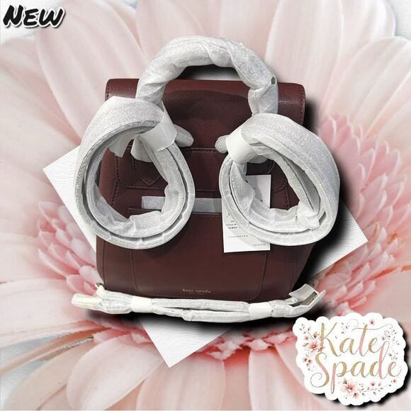 New NWT Kate Spade Adel Medium Flap Backpack Bag – Cherrywood - Picture 4 of 12